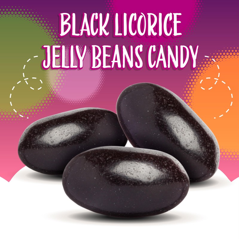 Black Licorice Jelly Beans Candy | 3-Pound Bag | Old-Fashioned