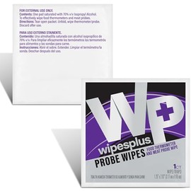 WIPESPLUS Toallitas para sonda de termómetro, toallitas con alcohol isopropílico al 70% envueltas individualmente para la cocina del hogar y restauran