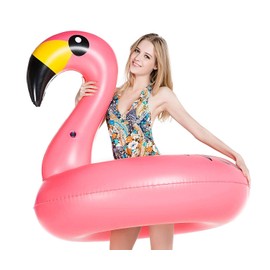 Jasonwell Giant Inflatable Flamingo Pool Float Party Float Tube with Fast Valves Summer Beach Swimming Pool Lounge Raft Decorations Toys for Adults & Kids