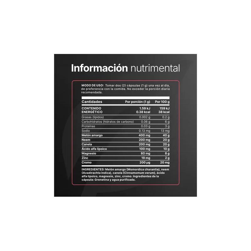 Suplemento Apoyo Equilibrio Glucosa Metabólico 180 Cápsulas Mezcla Herbal Bienestar