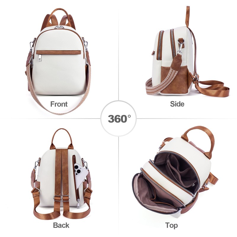 Lexiyat Small Backpack Purse for Women Leather Mini Convertible Designer