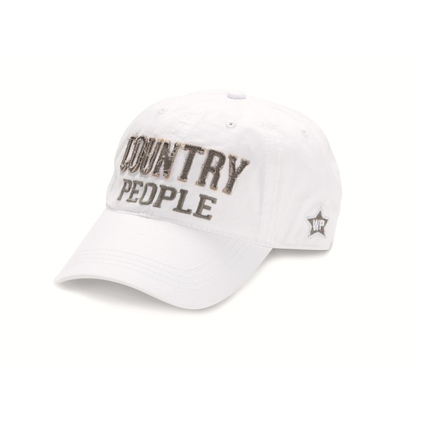 Pavilion Gift Company Country People Adjustable Strap Cap, White, Large