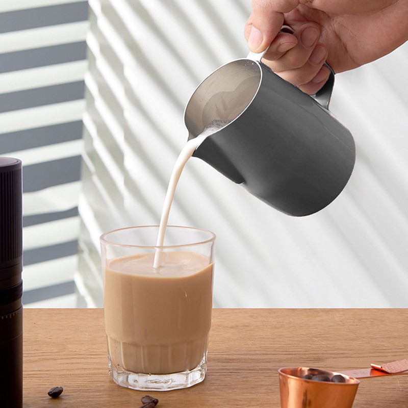 Milk Frothing Pitcher 500ml 304 Stainless Steel Milk Jug Beveled