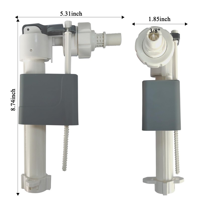 Side Mount Toilet Fill Valve Compatible with TOTO Wall Mount