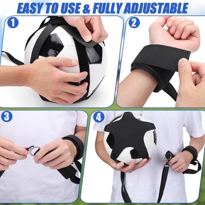 TOBWOLF Soccer Kick Trainer, Adjustable Wrist Belt Soccer Juggling Trainer