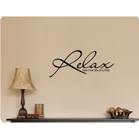 28"x12" Relax One Day at A Time Wall Decal Sticker Art Home DŽcor Bath Bathroom Tub