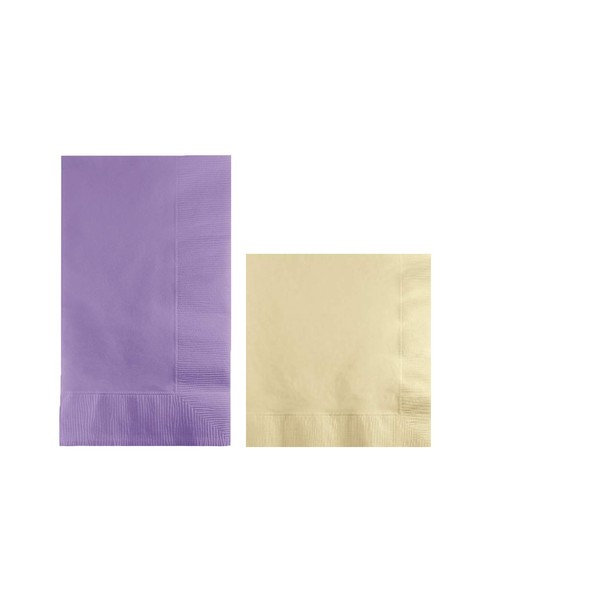Converting Paper Bulk Party Napkin Bundle, 100 Lavender Dinner and