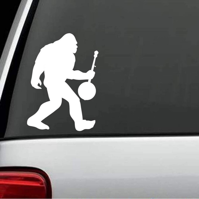 Bigfoot with Banjo Decal Sticker for Car Window BG 123