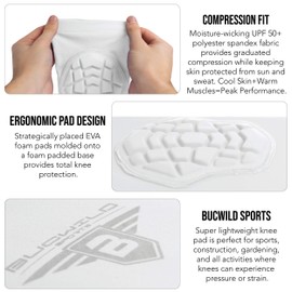 Bucwild Sports Rodilleras de compresión para baloncesto, voleibol, lucha última intervensión, tallas para jóvenes, niños y adultos