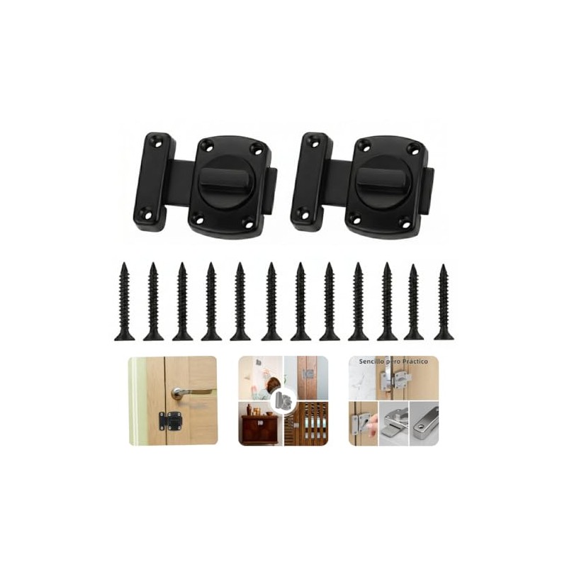 Pestillo Para Puerta Con Tornillo Giratorio Set 2 Pcs -