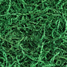 ROSYJUNE 1LB Crinkle Cut Paper Shred Filler, Green Shredded Paper for Gift Baskets Boxes Filling, Christmas Birthday Holiday Decoration ﻿