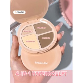 SHEGLAM ハイパースカルプト ハイライト＆コントゥールパレット - 2in1設計・微粒子パウダー・ライム配合-Warm