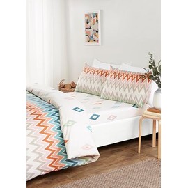 Rapport home Bali Microfibre Full Bedding Set Single Multi Reversible Duvet Cover, Fitted Sheet with matching Pillowcases