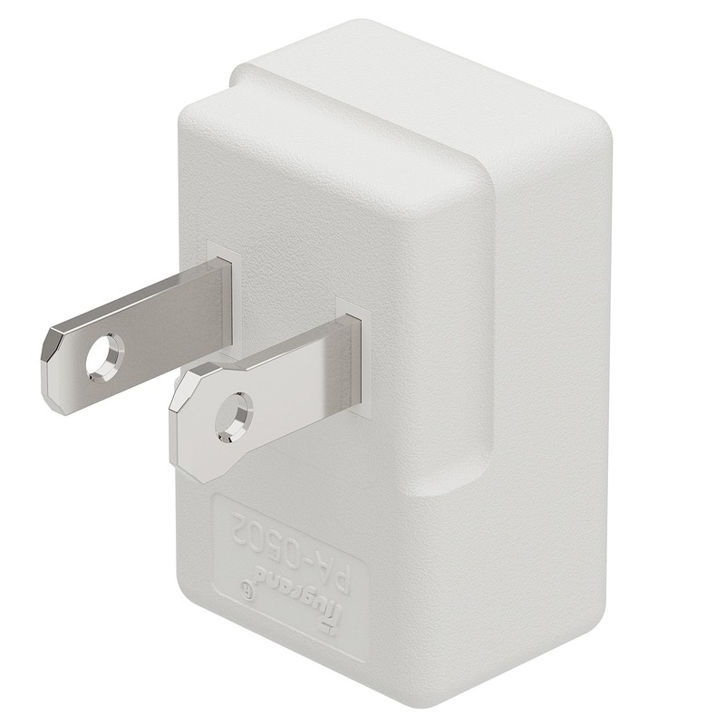 Polarized 2-Prong L Type Adapter, Vertical Right Angled Down Angle