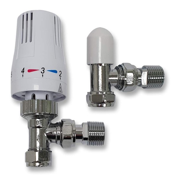 Kartell TRV Thermostatic Radiator Valve + Lockshield 1/2" x 15mm
