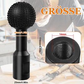Tyafzzn 40 mm Wood Cutter for Drill, 14 mm Wood Shaper Ball for 115/125 mm Angle Loop, Ball Cutter Wood for Straight Grinder, Angle Grinder, Ball Chisel