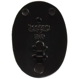 Boston Leather Oval Clip on Badge Holder Plain Finish (Black Leather)