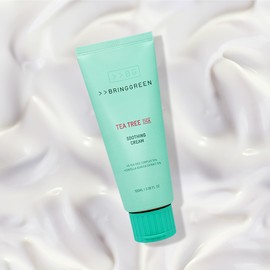 Bring Green Tea Tree Cica Soothing Cream / Sensitive Skin Problem Skin Soothing Calming Cream Acne Skin Hypoallergenic Cream Centella Asiatica Extract Madecassoside / 브링그린 티트리 시카 수딩 크림 / 예민피부 문제성피부 수딩진정크림 여드름피부 저자극크림 병풀추출물 마데카소사이드