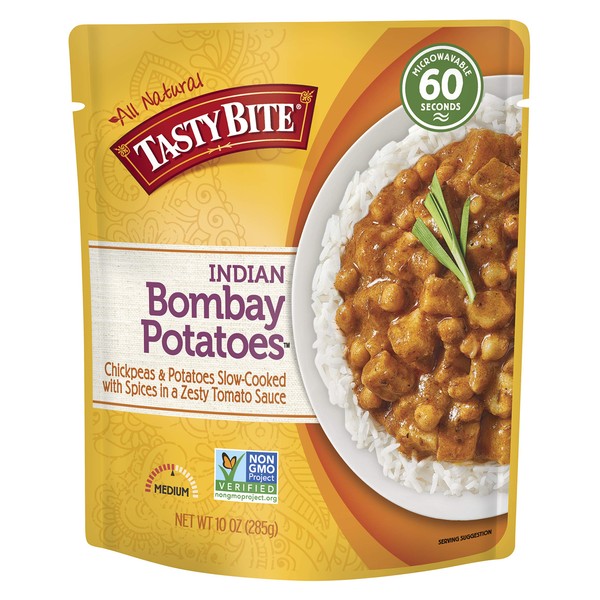 Tasty Bite Indian Bombay Potatoes, Microwaveable Ready to Eat Entrée, 10 Ounce (Pack of 6)