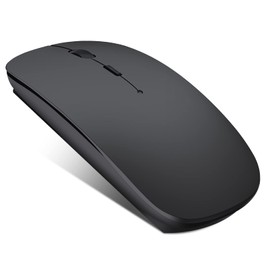 QYFP Bluetooth Maus, Wiederaufladbare Leichte Kabellose Maus Kompatibel mit MacBook Pro/Air/Android/iOS Tablet/Laptop/PC/Mac/Computer, Schwarz