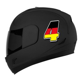 Biomar Labs® 1 x Vinyl Germany Flag Sticker Deutschland National Auto Moto Motocross Motosport Start Racing Number 4 Rally Race Car Bike Motorcycle Tuning N 254 Z*