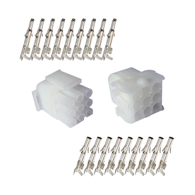 9-pin with 14-20 awg, Wire Connector - 2.13 mm snap