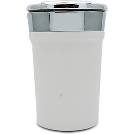 Riloer Car Cup Holder Ashtray With Led Lamp, Lightweight Portable Car Ashtray With Cover, Universal Stainless Steel Smoke Remover, Easy To Clean And Removable, White