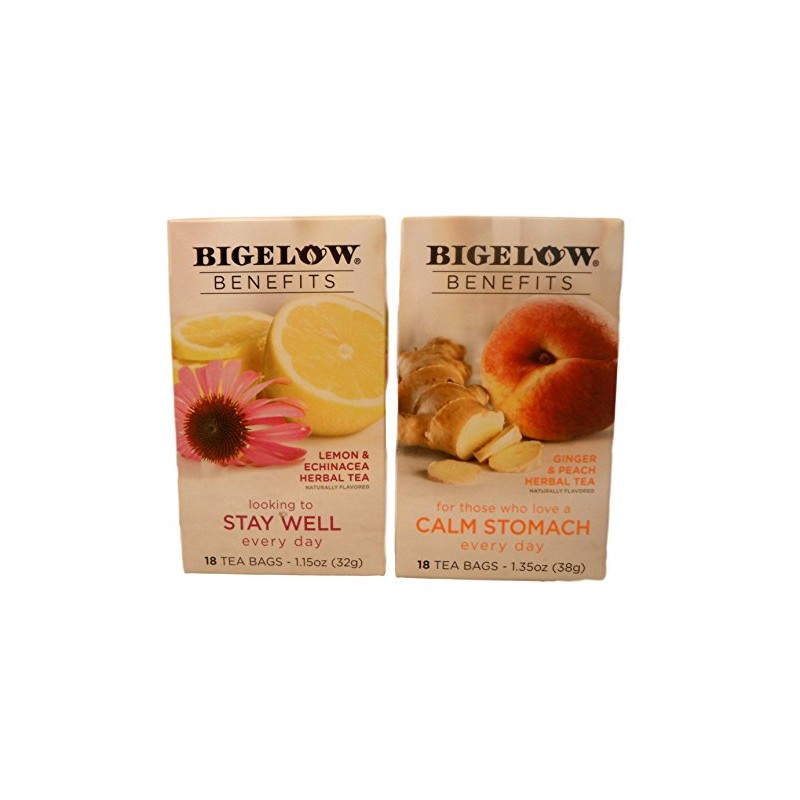 Bigelow Calm Stomach & Stay Well Herbal Tea Bundle -