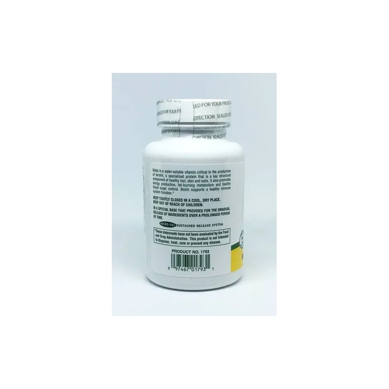 Biotina 10000mcg 90 Comprimidos Sin Sabor NaturesPlus Suplemento Nutricional