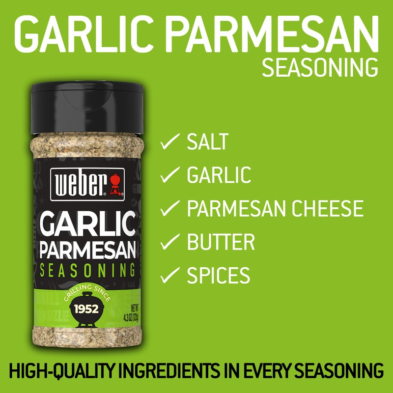Weber Garlic Parmesan Seasoning, 4.3 oz (Pack of 6)