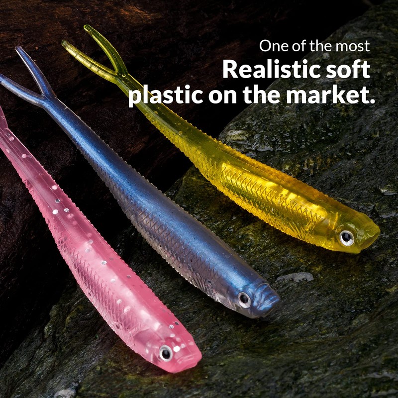 Soft Fishing Lures Fluke Tail Swimbaits Minnow Bait Shad Lure