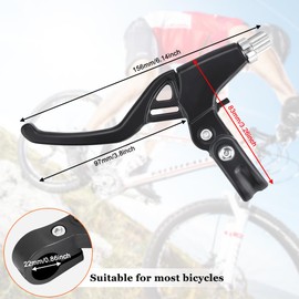 PERFETSELL 1 Pair Bicycle Brake Levers Hand Brakes Universal Cycling Brake Level Handles Handlebar Aluminum Alloy Brake Lever Brake Handle for MTB Mountain Bike Road Bicycle, Black, 22mm Diameter