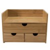 Sorbus 3-Tier Bamboo Shelf Organizer for Desk with Drawers -