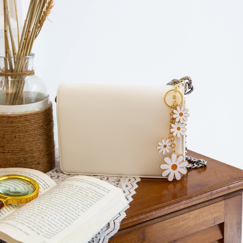 Giftale - Llavero esmaltado para mujer, blanco, (Sunflower-White), L