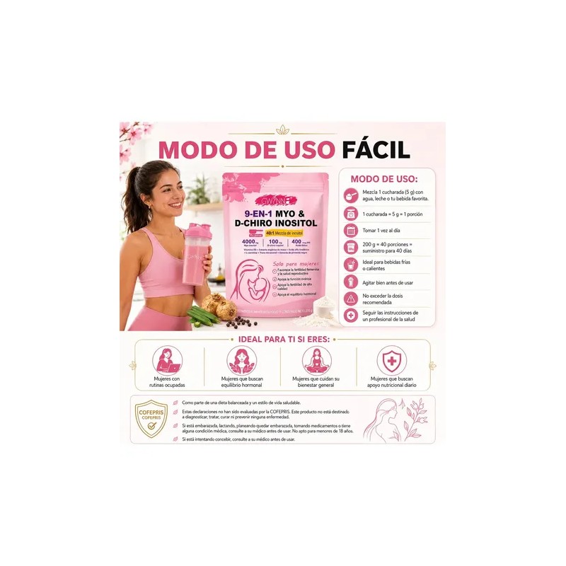 GWYNNE 40:1 Myo Y D Chiro Inositol Inositol En Polvo