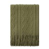 BOURINA Textured Solid Soft Sofa Throw Couch Cover Knitted Decorative