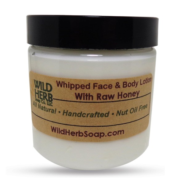 Wild Herb Whipped Face & Body Lotion Honey Lotion With Organic Arizona Raw Honey - Suitable for All Skin Types - Dry, Oily (16 oz, Lavender)
