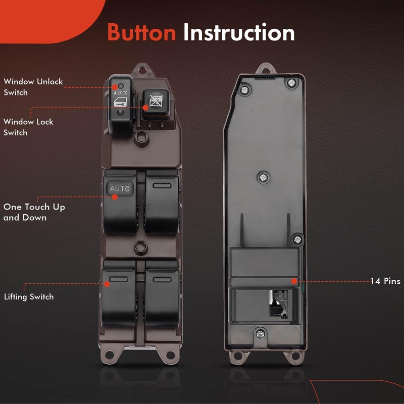 A-Premium Master Power Window Switch Compatible with Toyota Tacoma 2005/2007-2010,