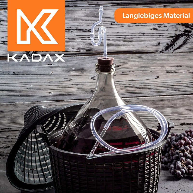KADAX Rubber Stopper, Cork with Hole for Fermentation Tubes, Rubber