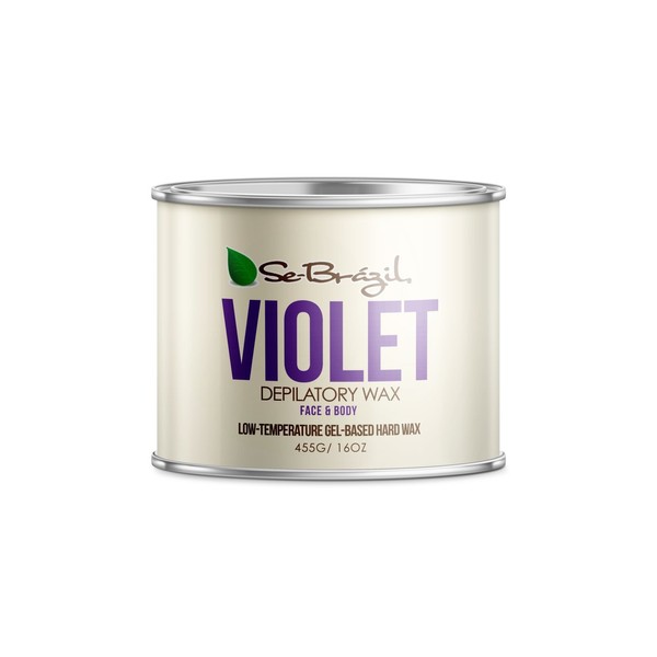Violet Hard Wax by Se-Brázil, Gentle All Over Waxing, For Skinny Hair, Polymer-Based, Low-Temperature Depilatory Wax, 16 oz