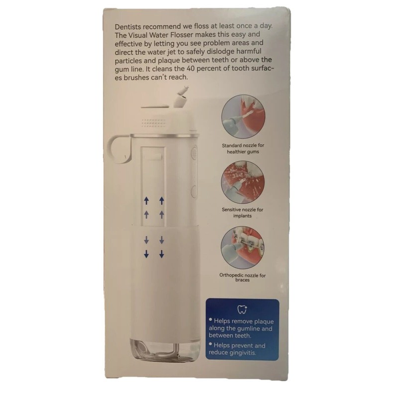 CleanEze Mini Visual Water Flosser w/Camera - 3 Jet Tips,