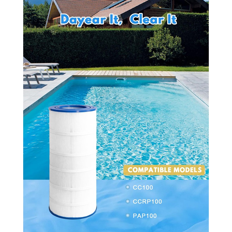 DAYEAR Swimming Pool Filter Cartridge 100 Sq. Ft. (1 Pack)