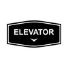 Fancy Elevator Down Arrow Sign (Black) - Small