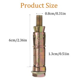 12PCS M8x60 Expansion Eye Bolts Shield Anchor Bolts Lifting Eyebolt Heavy Duty Extension Anchor Bolts Lift Thread Screws for Various Lifting Equipment