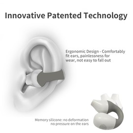 Wireless Earbuds Bluetooth 5.3 Earclip Headphones - Allergy Free Earhook Sweat Resistant True Wireless Sports Earphones for Workouts Running Gym, Compatible with Apple & Android (Blue)