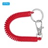 [PATIKIL] リトラクタ ブルコイルスプリングキーチェーン 5個入り 紛失防止キーチェーンホルダーラニヤードコード 金属ロブスタークラ スプキーリング17cm キーウォレット用 ディープレッド