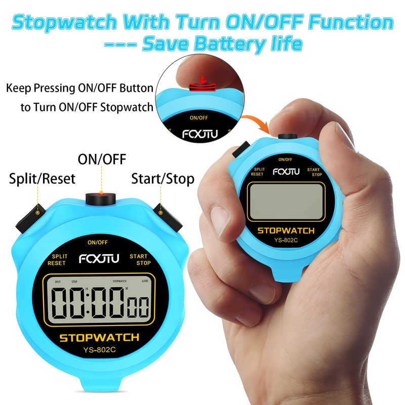 2Pack Simple Basic Stopwatch Timer, Pure Silent Stop Watch with