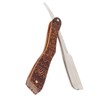 Men Manual Razor Redwood Handle Shaver Zinc Alloy Blade Straight