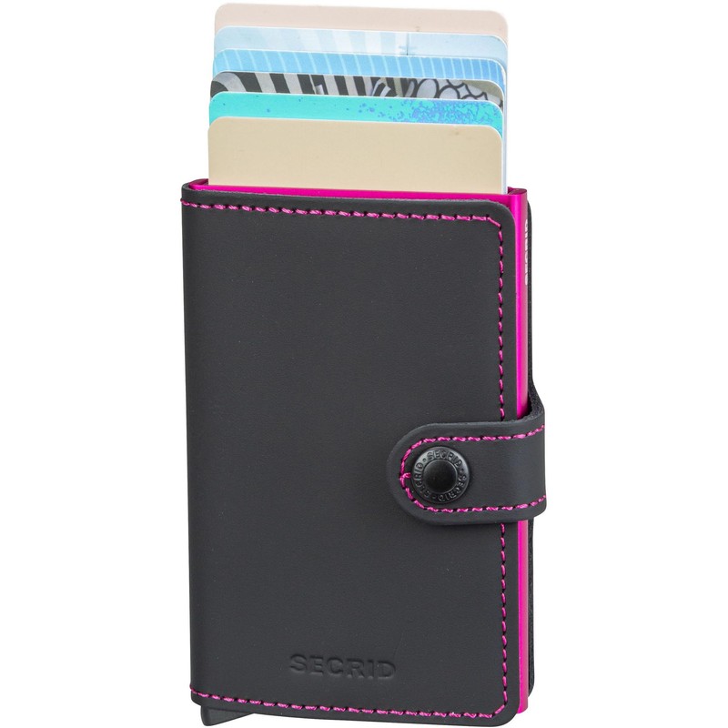 Secrid MINIWALLET Matte Black & Fuchsia