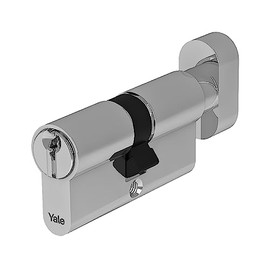 Yale European Security Cylinder with Lock Knob YC054KD303003N1 Nickel-Plated 30/30mm 3 Vertical Keys